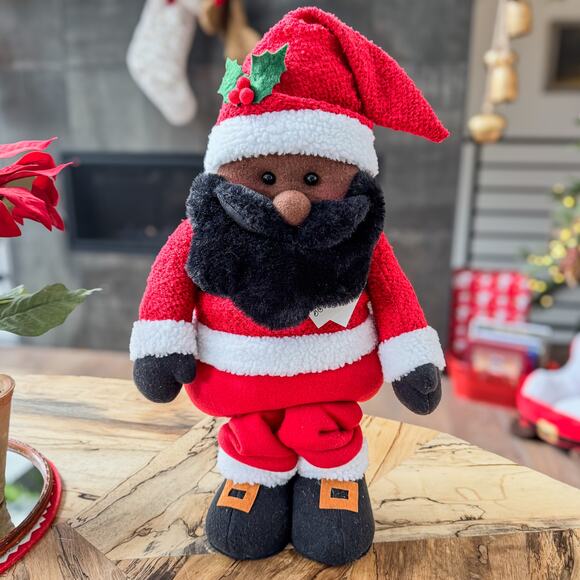 NWT-African American Santa Claus Christmas Decor w/ Extendable Legs 21”H-31.5”H - Picture 5 of 10